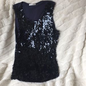 Ambre Bangor Black Metallic Top